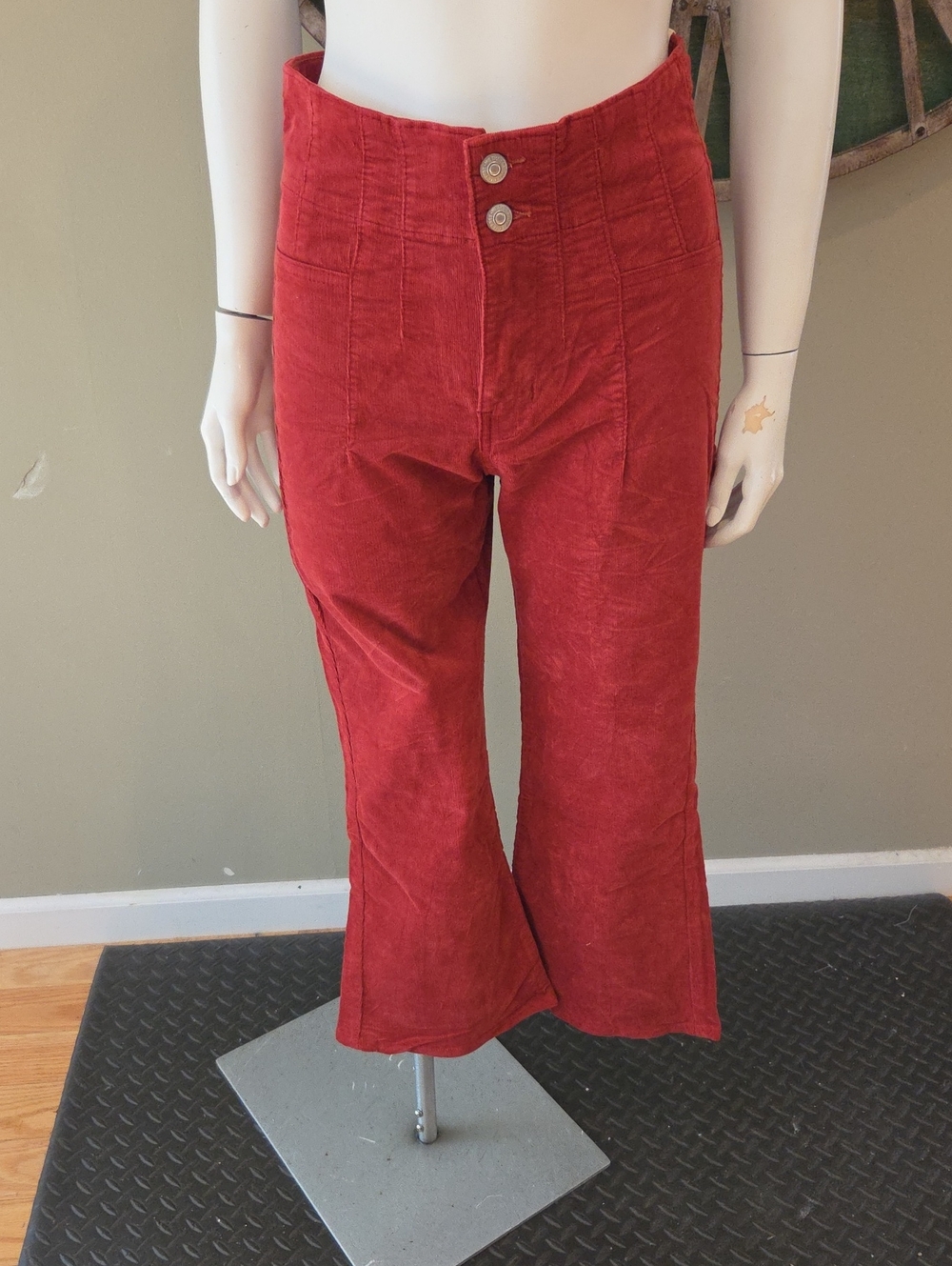Free People We The Free Jayde Cord High Rise Flare Cropped Pants
